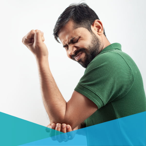 man with elbow pain
