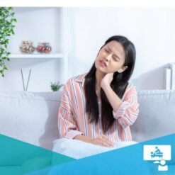 Asian woman with neck pain