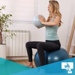 woman doing core-stability exercises on a TheraBall