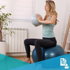 woman doing core-stability exercises on a TheraBall