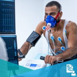 man with face & body sensors to assess for hypertension
