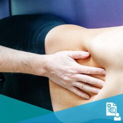 clinician manipulating a person's lower back
