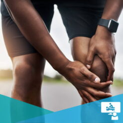 A person holding their knee