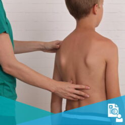 adolescent boy being assessed for scoliosis