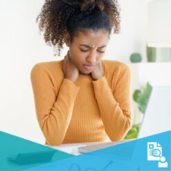 young woman with chronic neck pain