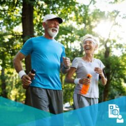Elderly couple enjoying an outdoor walk
