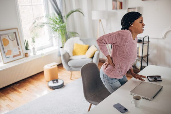 Woman with chronic low back pain
