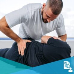 Chiropractor Adjusting His Male Patient's Lower Back In His Office