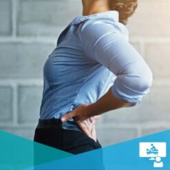 Woman standing and holding her sore sacroiliac joint